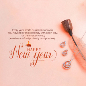 New Year greeting with jewellery and a paintbrush