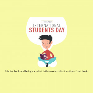 Illustration of a student reading a book for International Students Day