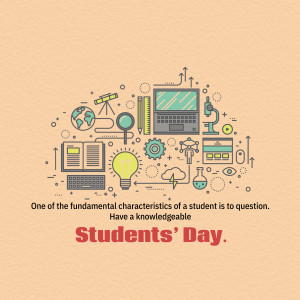 Illustration of educational icons and text 'Students' Day'