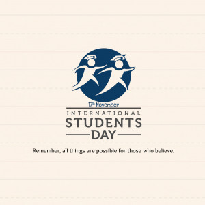 Graphic for International Students Day featuring silhouettes of students and the date November 17th.