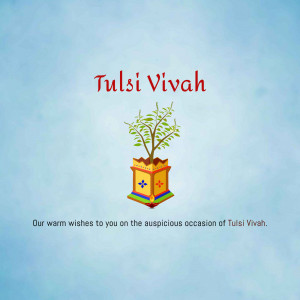 Image depicting Tulsi Vivah, a Hindu festival celebrating the marriage of the Tulsi plant.