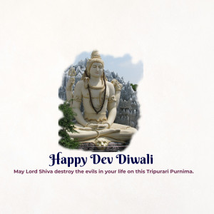 Image of Lord Shiva with a 'Happy Dev Diwali' greeting.