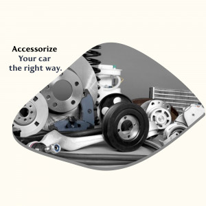 Close-up of various car parts including brakes, suspension, and other components.