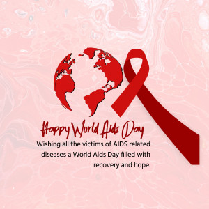 World AIDS Day illustration with a red ribbon and globe