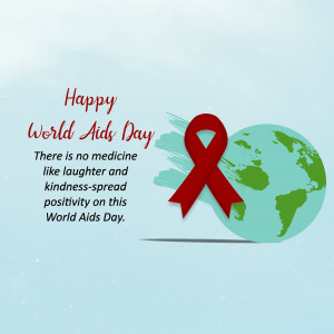 World AIDS Day graphic with a red ribbon and globe