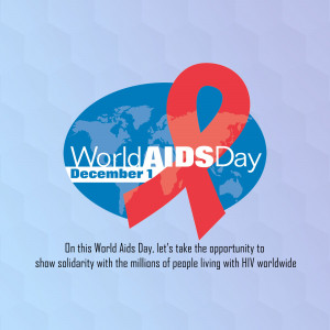 World AIDS Day poster with a red ribbon and globe