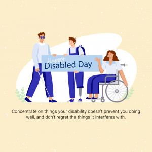 Illustration depicting people with disabilities celebrating Disabled Day.
