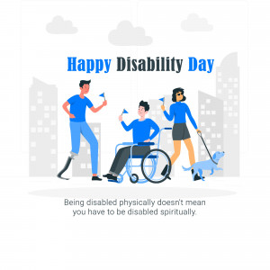 Illustration of diverse people with disabilities celebrating Disability Day.