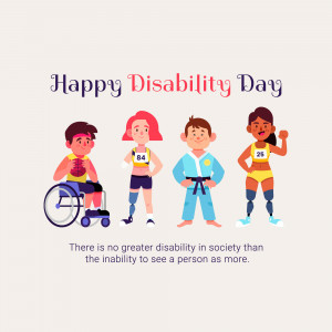 Illustration of diverse people with disabilities participating in sports