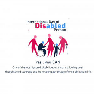 Illustration depicting people with disabilities and the message 'Yes, you CAN'.