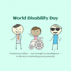 Illustration depicting people with disabilities for World Disability Day