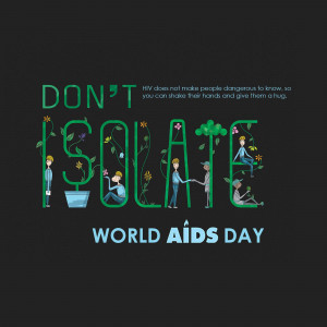 Illustration promoting acceptance and support for people with HIV/AIDS on World AIDS Day.