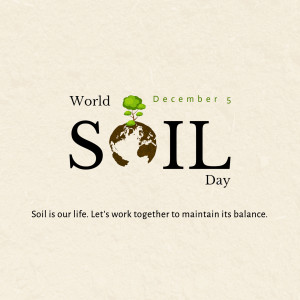 World Soil Day graphic with soil and plant illustration