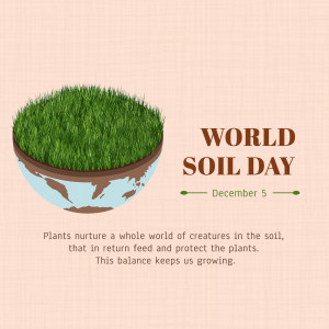 Illustration of the Earth with a grass layer on top and text 'World Soil Day'