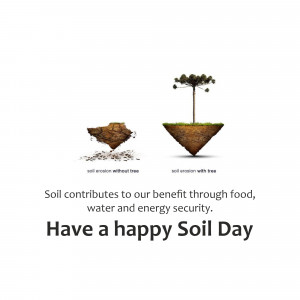 Illustration depicting soil erosion with and without trees, promoting Soil Day.