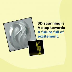 Image showcasing 3D scanning technology with examples of scanned objects.