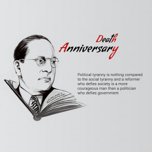 Portrait of Dr. B.R. Ambedkar with text 'Death Anniversary'