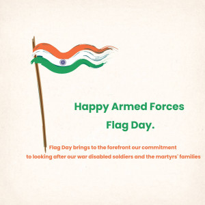 Indian flag with text 'Happy Armed Forces Flag Day'