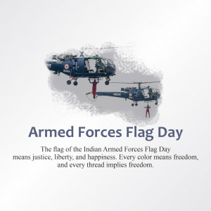 Indian Armed Forces helicopter with flag text