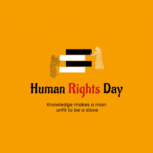 Illustration depicting people building blocks with the text 'Human Rights Day'