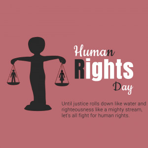 Silhouette of a person holding scales of justice for Human Rights Day