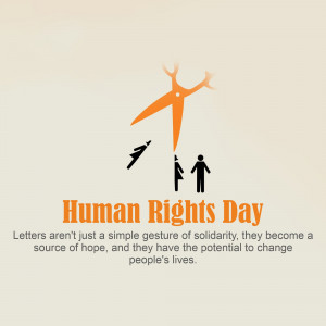 Illustration depicting people supporting each other with the text 'Human Rights Day'