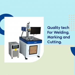 Fiber laser machine with control panel and cooling system