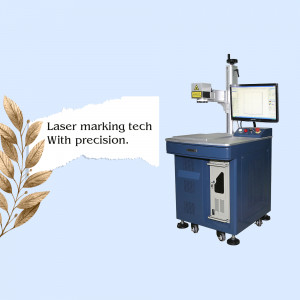 Industrial laser marking machine with a computer and a decorative branch