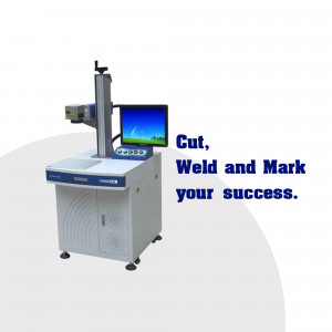 Fiber laser marking machine with computer and control panel