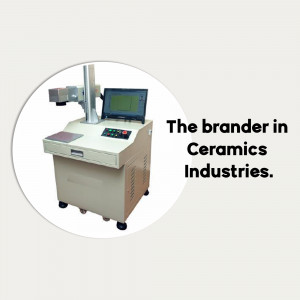 Industrial ceramic branding machine with control panel and display