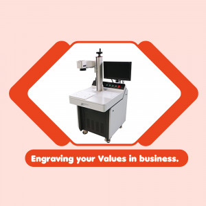 Fiber laser engraving machine with computer and control panel