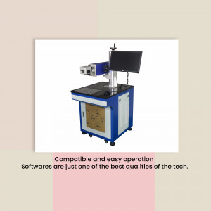 Fiber laser marking machine with computer and control panel