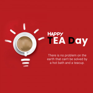 Image celebrating International Tea Day with a cup of tea and a comforting message.
