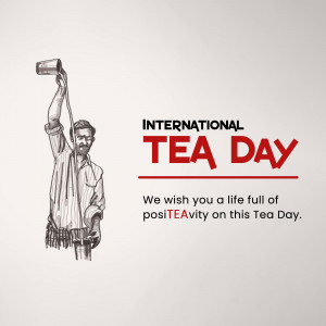 Illustration of a tea picker celebrating International Tea Day