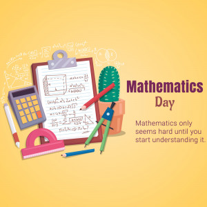 Illustration of math tools and equations for Mathematics Day
