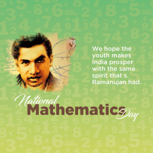 Image commemorating National Mathematics Day featuring Srinivasa Ramanujan