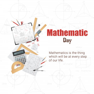 Mathematics Day illustration with tools and formulas