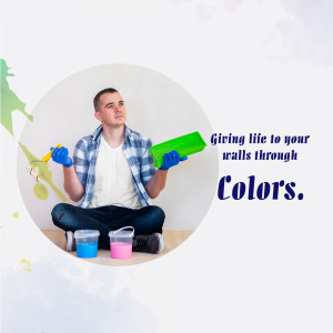 Man painting a wall with a roller, showcasing home painting services.