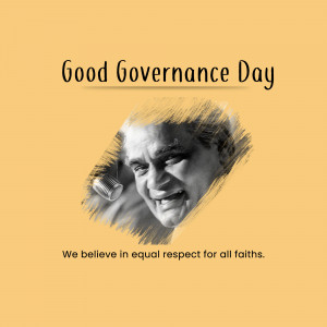 Image commemorating Good Governance Day featuring Atal Bihari Vajpayee