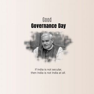 Image commemorating Good Governance Day featuring Atal Bihari Vajpayee