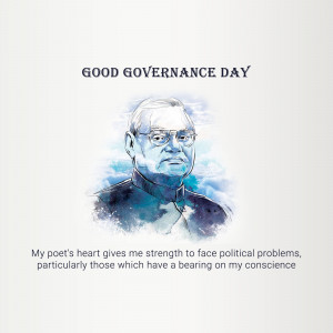Portrait of Atal Bihari Vajpayee with watercolor effect for Good Governance Day