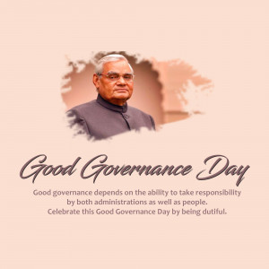 Image commemorating Good Governance Day featuring Atal Bihari Vajpayee