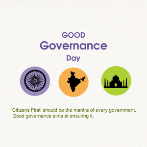 Good Governance Day graphic with Indian symbols