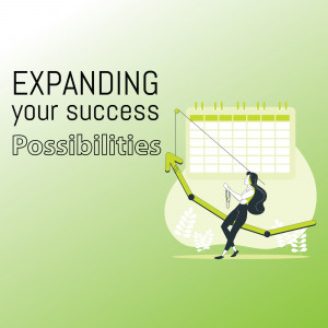 Illustration of a woman pulling an arrow on a calendar, representing growth and success.