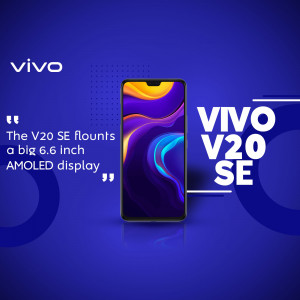 Vivo V20 SE smartphone with vibrant AMOLED display