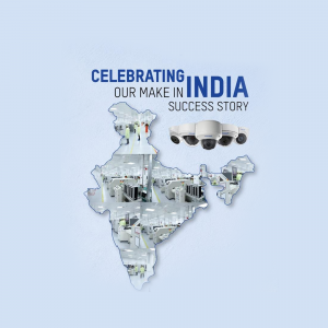 Image depicting 'Make in India' success with security cameras and a map of India