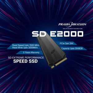 PRAMA Hikvision SD E2000 SSD with speed and capacity details