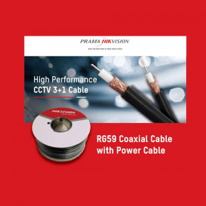 Prama Hikvision High Performance CCTV 3+1 Cable and RG59 Coaxial Cable with Power Cable