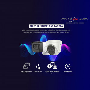 Hikvision security camera with built-in microphone