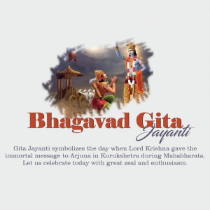 Bhagavad Gita Jayanti illustration with Krishna and Arjuna
